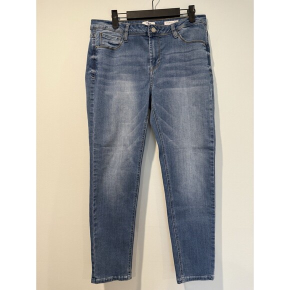 Kensie Jeans Womens 32" Light Wash Effortless Ankle Mid Rise Stretch Travel - Picture 1 of 7